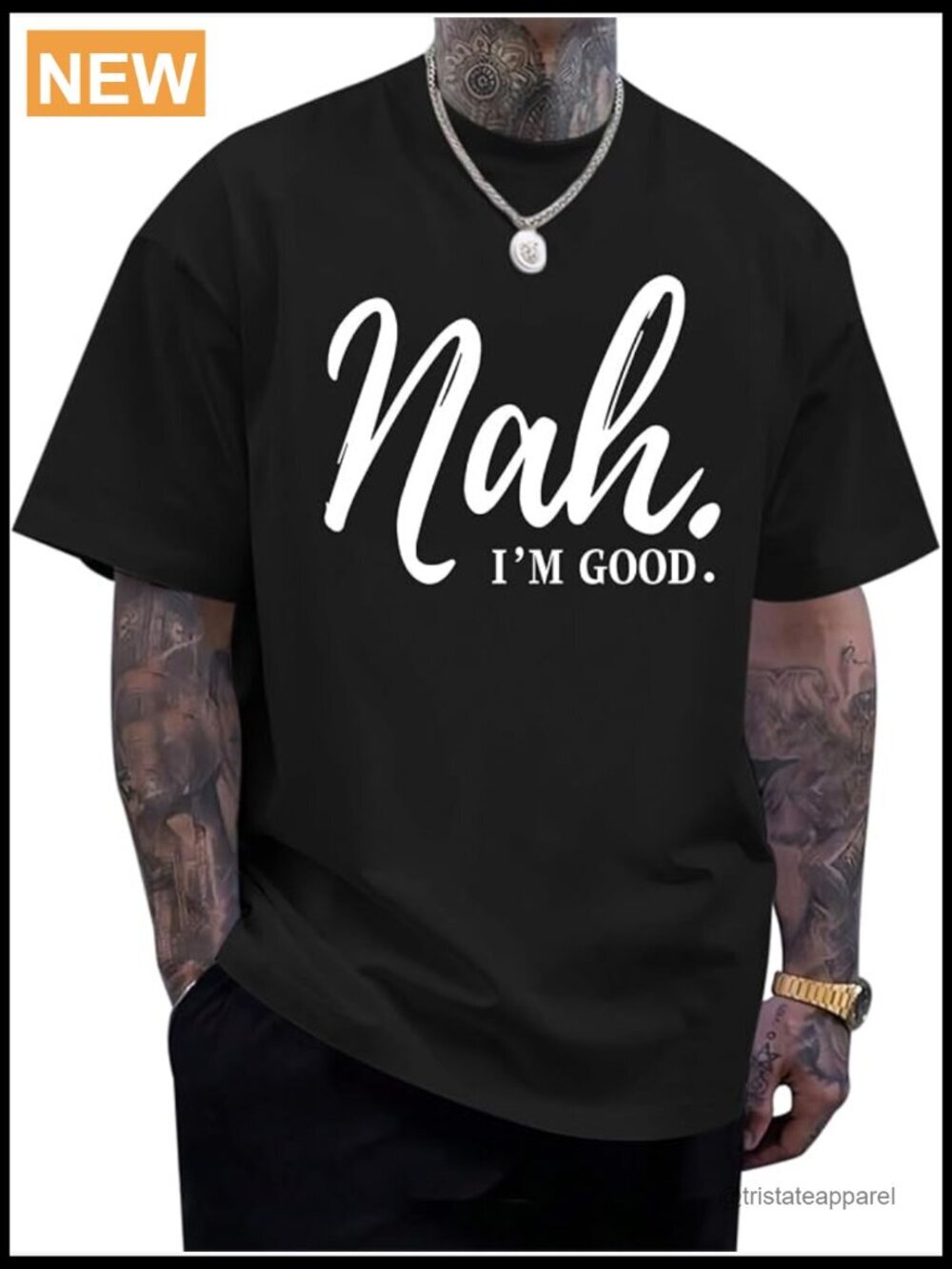 Nah I'm Good Oversized T-Shirt Funny Graphic Tee Streetwear Cotton Top